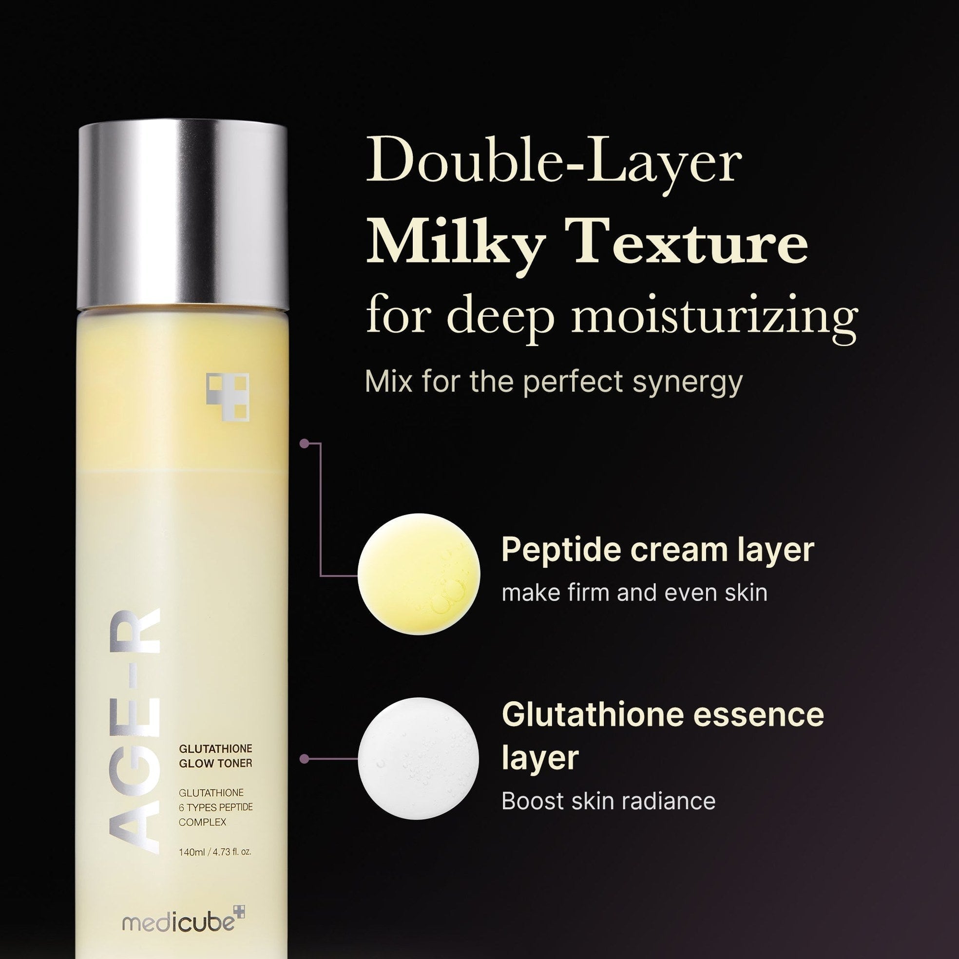 AGE-R Glutathione Glow Milk Toner - Medicube