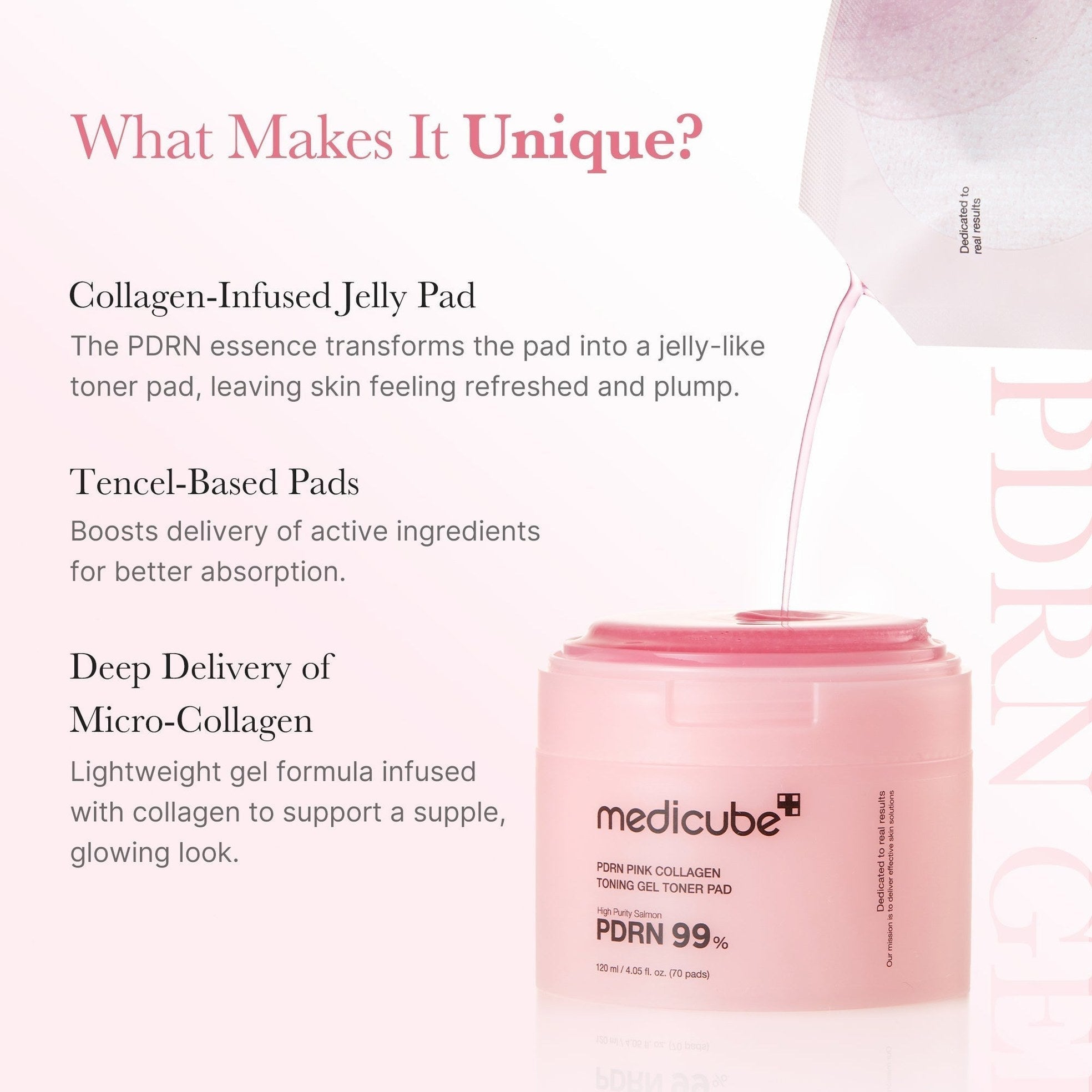 PDRN Pink Collagen Gel Toner Pad - Medicube